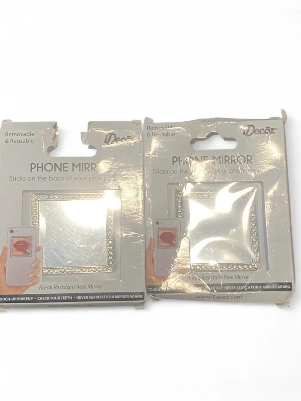 Removable Phone Mirror Accent - Silver